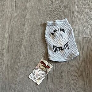 Gray Dog Sweater with Black Text